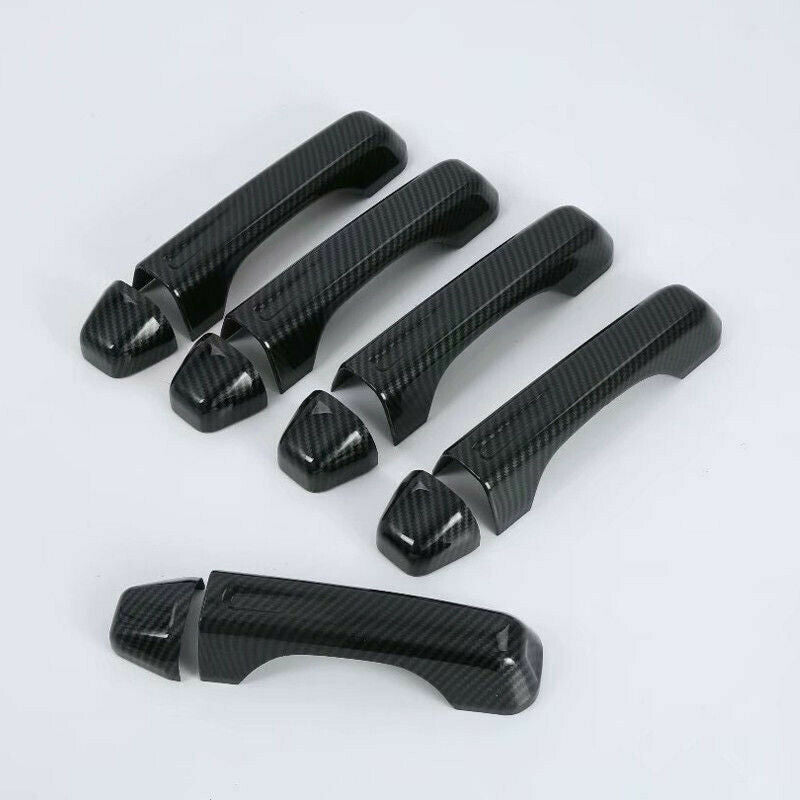 New Carbon Fiber Look Door Handle Cover Trim 10Pcs For Jeep Wrangler Jl 201 W1C1