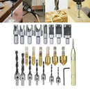 23Pieces Professional Woodworking Chamfer Drilling Tool Woodworking Accessory