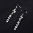 Clear Quartz Crystal Quartz Moon Stone Earrings Drop Dangle Gothic Jewelry Gift