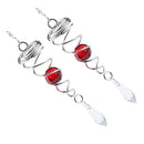 2 Pcs Gazing Glass Ball with Spiral Tail - Decorative Rotating Spinner for