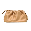 Fashion Women Shoulder Crossbody Bag PU Leather Solid Color Clutch (Camel) SN9F