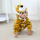Tiger Shaped Flannel Rompers Baby Kids Long Sleeve Hoodies Jumpsuit (6-12M) A