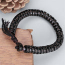 Natural Coconut Shell Beads Bracelet Buddha Tibetan Prayer Hand Carved Lucky
