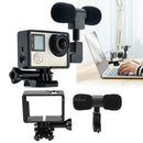 Mini USB 3.5mm Stereo Microphone w/ Frame for GoPro Hero 3/3+/4 Sports Camera