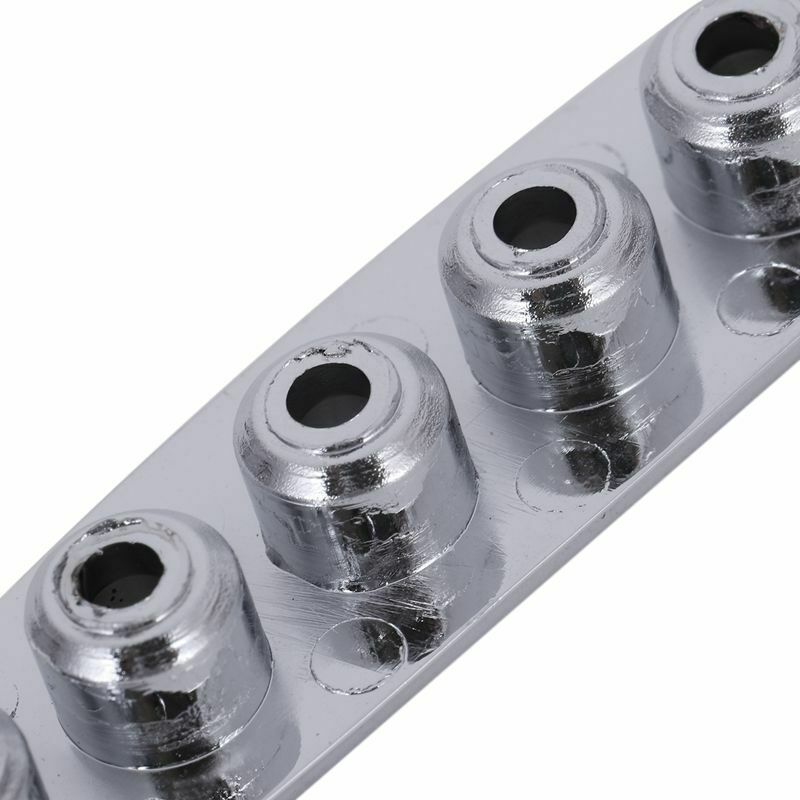 1 Pcs Electric Guitar Bridge String Thru Body Ferrules Bushing Plate - Silv