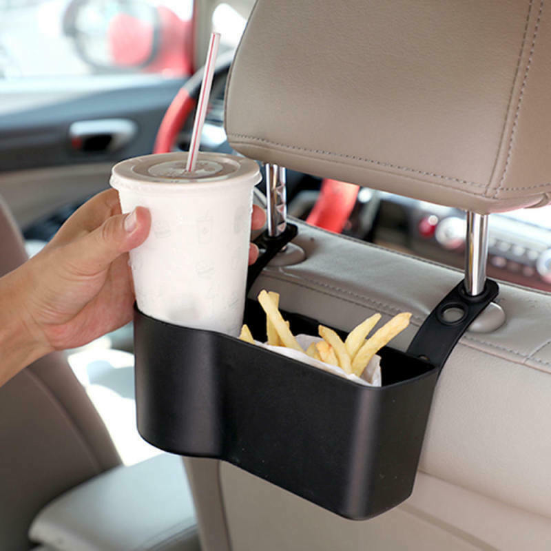 4x Black Plastic Universal Portable Car Seat Back Storage Box Organizer Ho AKJ