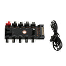 10-Way Sata Cooling Fan Concentrator 3pin And 4pin PCB Controller With Cables