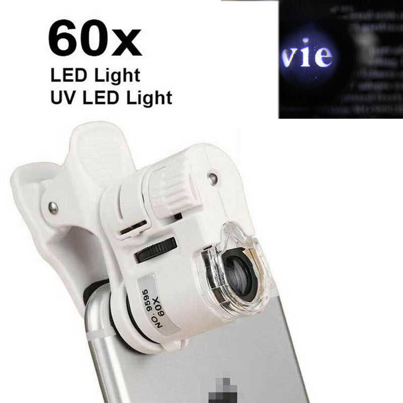 Magnifier Loupe LED Lighted Portable Clip Cell Phone Universal Microscope Camera