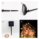 20m LED Solar String Light Waterproof Copper Wire Fairy Decor Lamp (Yellow) A