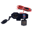 New Motorcycle Cigarette Lighter Socket Outlet Dual USB Charger LED Voltmeter