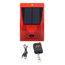 Solar Sound Alarm Light 8-LED 129db Weatherproof Alarm System Garden Yard