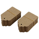 5X(Pack 100 Rustic 40mmx70mm Scalloped Kraft Paper Card,Blank Brown Tag,We Z7M7)