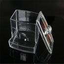 Clear Acrylic Cotton Pad Swab Q-tip Storage Bud Holder Box Makeup Organizer new