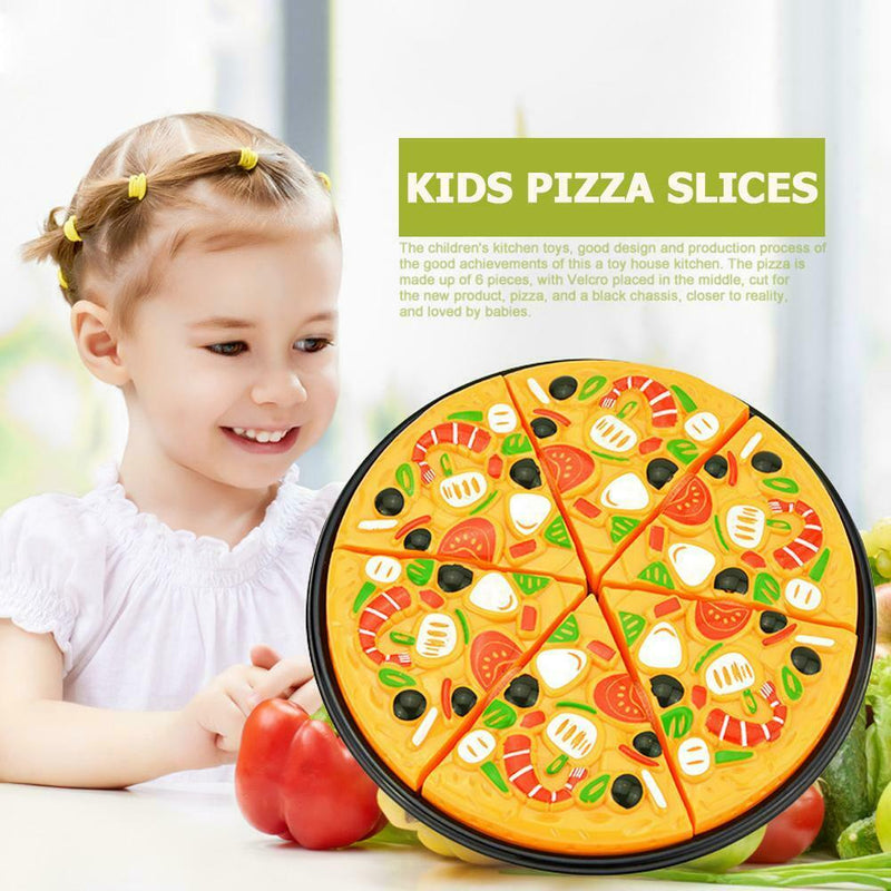 9pcs Kids Pizza Slices Toppings Food Dinner Kitchen Pretend Play Toys Set
