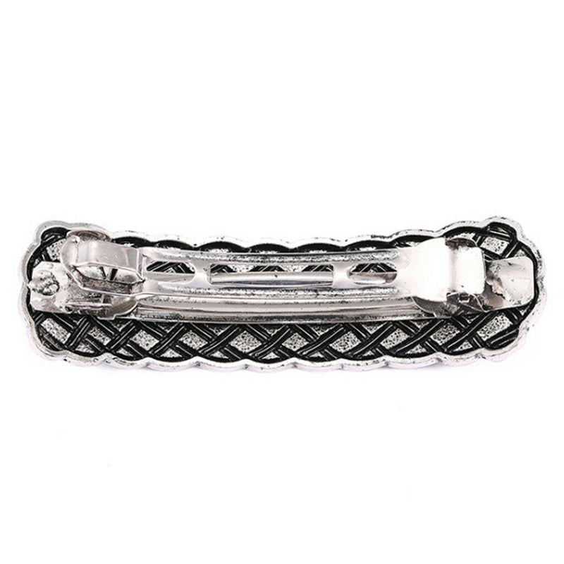 2Pcs Womens Viking Barrette Holder Celtic Carved Hair Clip Clasp Hair Decor