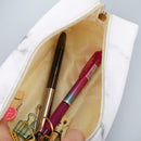 White Cute Pencil Case Pen Box Zipper Bags Makeup Storage SupplyS Hn