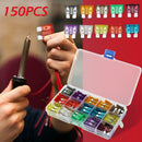 150pcs Mixed Mini Blade Fuses Zinc Alloy Assortment Set for Car Auto Truck