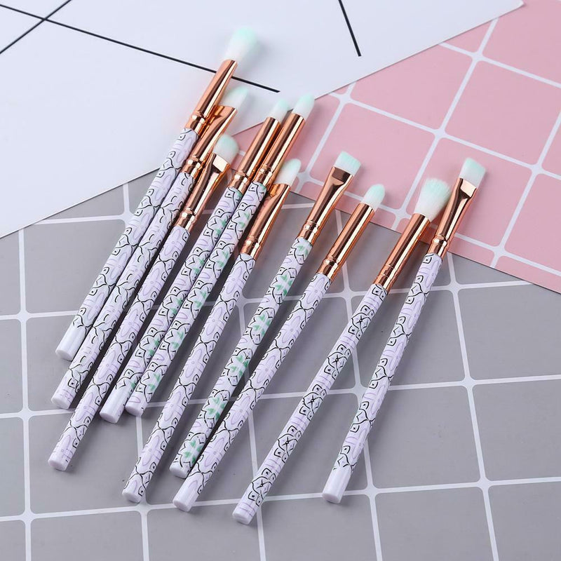 10pcs Makeup Brushes Eye Shadow Foundation Powder Brush Beauty Tool (Green