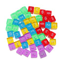 Bag Of 50 Transparent Dice Pieces Set Of 5 Colors Of 16mm Board Games