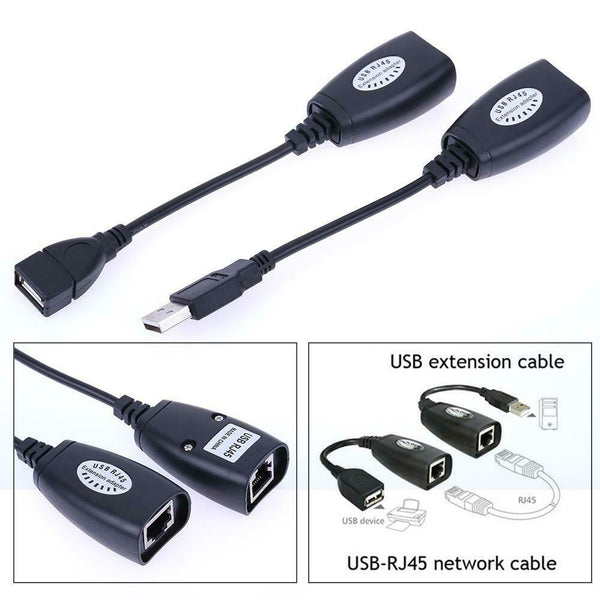USB to RJ45 Extender USB 2.0 Extension Extender Adapter Up to 150ft