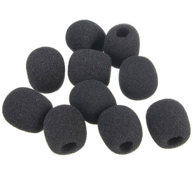 10 X Black Sponge Microphone Cover Mic Cover Lavalier Lapel Microphone