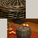 Woven Wicker Rattan Eggs Baskets with Lid Natural Wicker Rattan Basket Lagr