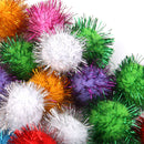 3.5cm Glitzy Tinsel Sprayed Pompoms Balls Cat Toys B