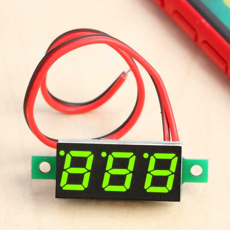 0.28 inch Digital Direct Voltage Gauge Head 2 Line DC4-30V (Yellow Green)