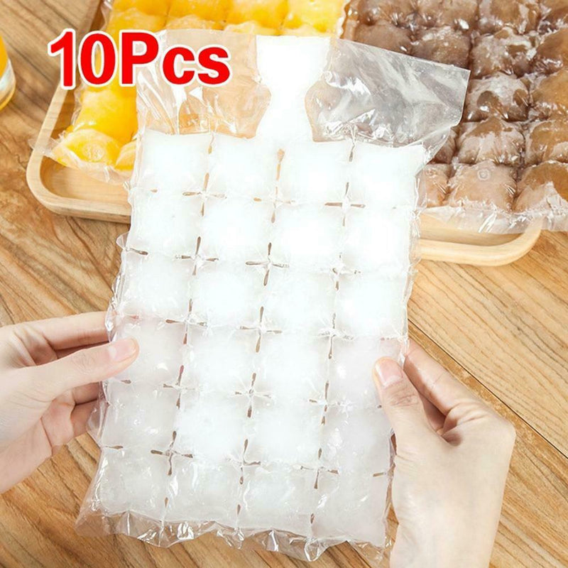 10pcs Disposable Ice Tray Mold Cocktail Ice-Making Bag Juice Drink Tools