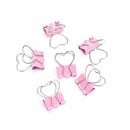 New Romantic Pink Color Metal Clips Notes Letter Heart Shape Clip School Of N3Q5