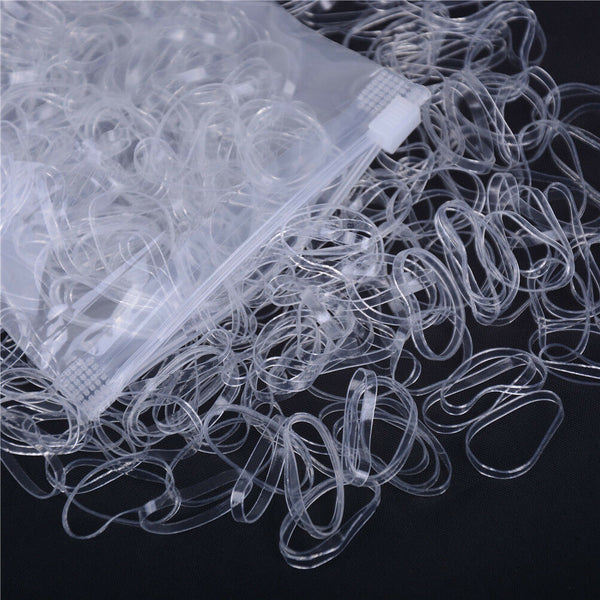 500pcs Clear Ponytail Holder Elastic Rubber Band Hair Ties Ropes Rings A Gw