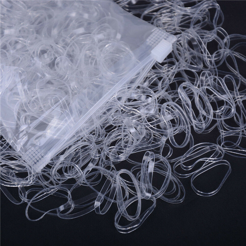 500pcs Clear Ponytail Holder Elastic Rubber Band Hair Ties Ropes Rings A Gw