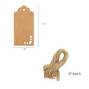 3X(Kraft Paper Tags,100Pcs Heart Kraft Paper Gift Tags Craft Hang Tags with