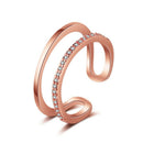 Fashion Women Rhinestone Rings Adjustable Simple Ring Trend Jewellery Gifts