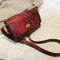 Serpentine Women Shoulder Bag Leather Flap Square Crossbody Handbags (Red)
