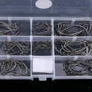 80pcs/Lot Assorted Fishing Barbed Hook Lure Tackle Bait Perforated Hooks Box