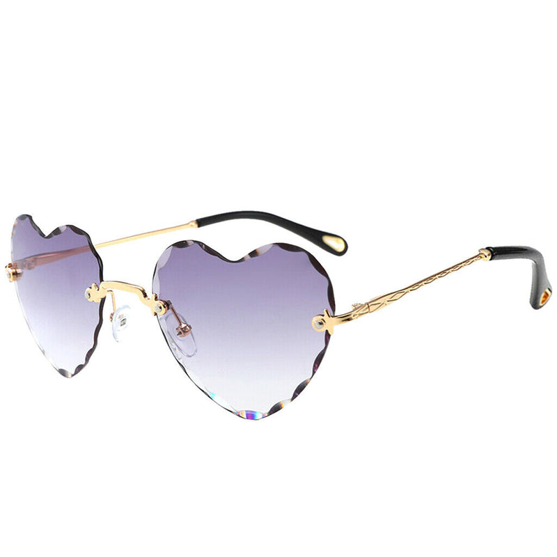 Set of 5 Heart Frame Rimless Sunglasses Classic Tinted Lens Eyewear Shades