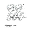 Women Crystal Joint Knuckle Nail Ring Alloy Shiny Star Moon Shape Set of 5 Pcs