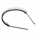 Twisted Metal Teeth Comb Black Headband Hair Hoop for Lady
