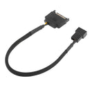 Sleeved SATA 15Pin to 3Pin 4Pin Cooling Fan Power Adapter Extension Cable Wire
