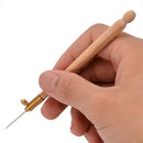 Wooden Handle Crochet Hook With 3 Needles French Crochet Embroidery Beading R8H2