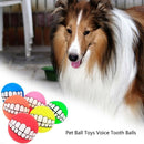 10x Dog Balls Toys - Squeaky Funny Teeth Clean Chewing Balls Toys Pet Supplies