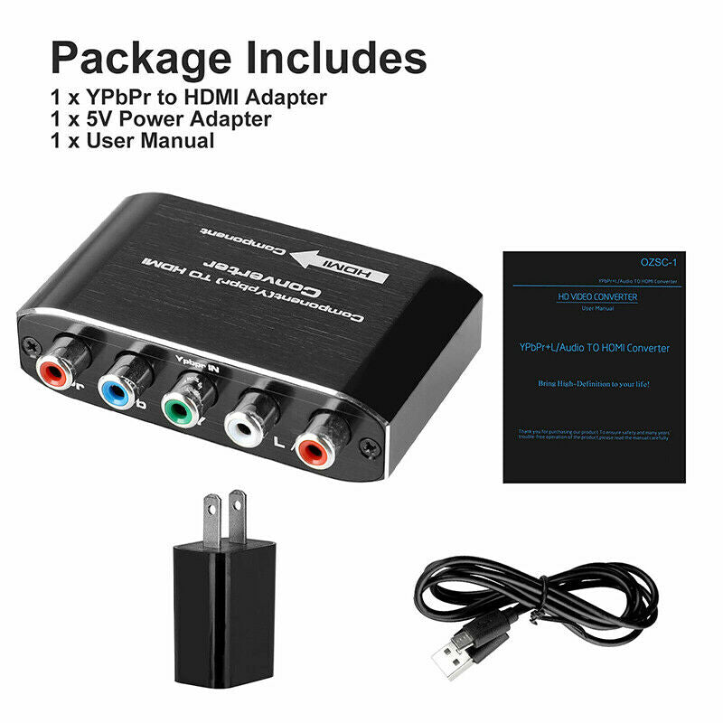 for VHS DVD PS2 Xbox Wii Component RGB RCA VGA to HDMI Converter Adapter Box