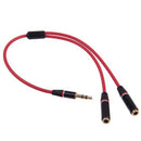 3.5mm Stereo Headphone Audio Male To 2 Female Splitter Cable Adapter Plug Jack F