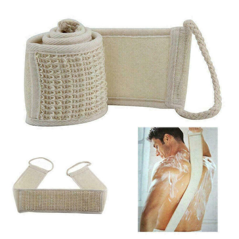 Exfoliating Bath Scrubber Strap Shower Back Loofah Brush Spa Sponge Scrubs P5V4