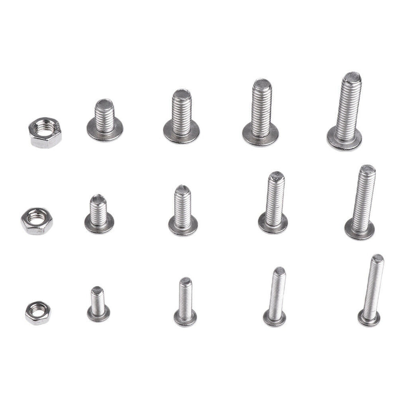 High Quality Stainless Steel Screws Nuts Assortment Set Kit /M3 M4 M5 Hex Socket