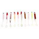 10 Pcs Fishing Bait Soft Artificial Lure Silicone T Tail Rainbow Tackle 10cm 5g