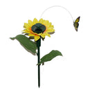 1x Dancing Solar / Battery Sunflower with butterfly on garden tufts Garden