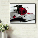 Full Round Diamond 5D DIY Diamond Painting "Roses and books" Embroidery Cro