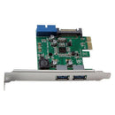 2X(Pci-E To Usb 3.0 High Speed Expansion Card 19-Pin Pci Express Adapter Co